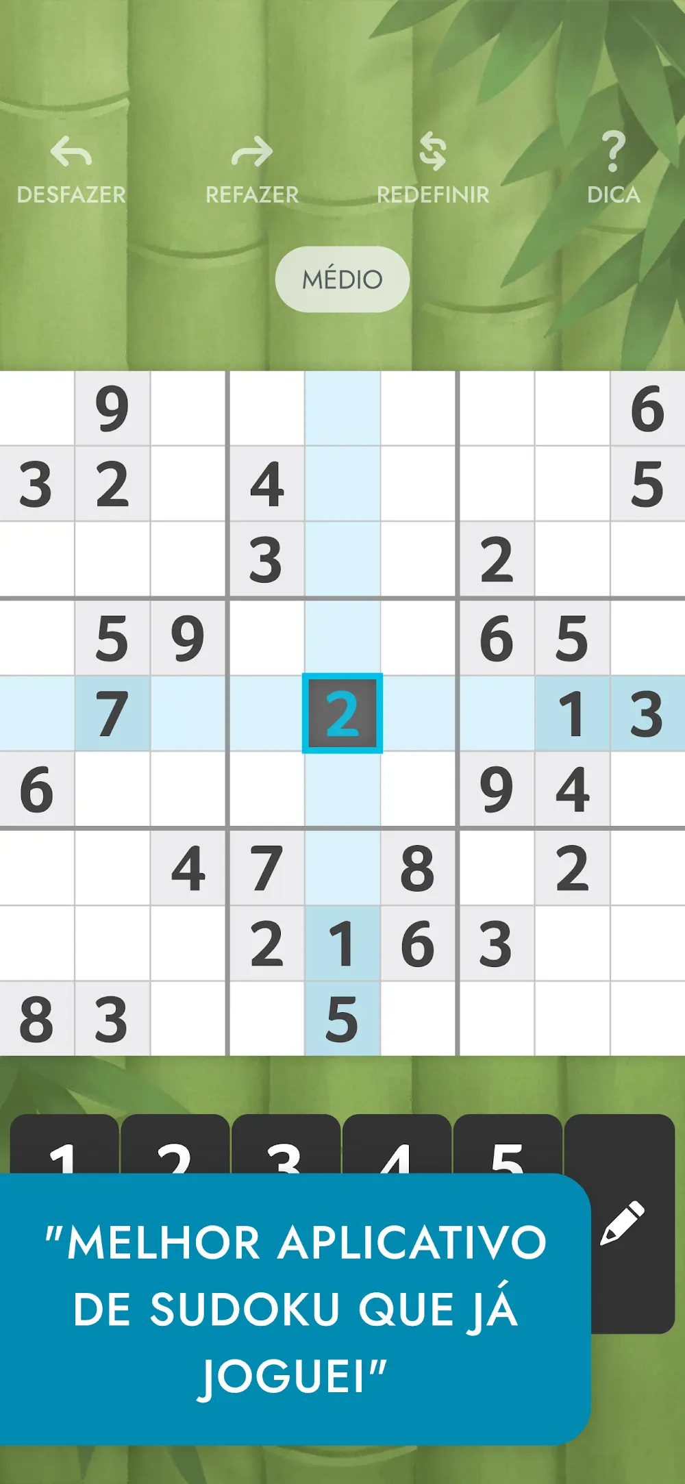 Captura de ecrã do jogo Sudoku